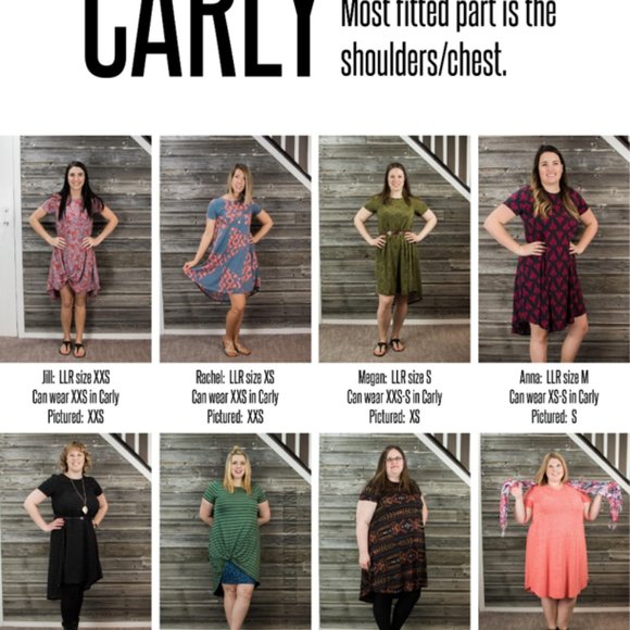 LuLaRoe Carly Dress - NWT - Navy with pattern vertical gold stripes - Picture 7 of 7